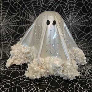 Handmade Resin Pearl Sparkly Ghost Figurine
